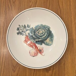 Williams Sonoma Culinary Herbs 13" Serving Pasta Bowl Garlic Clove Made Portugal